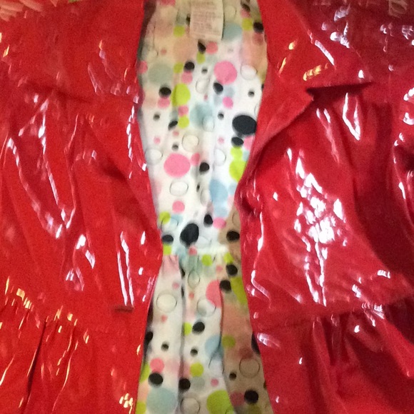 Nori, little girls lined rain coat, size small red - Picture 5 of 6